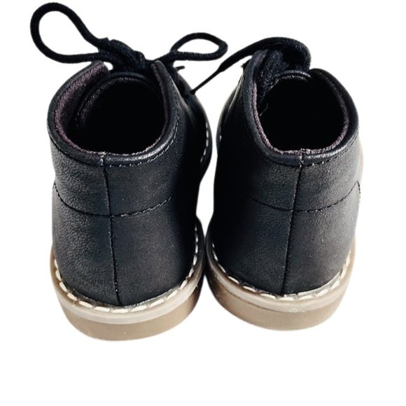 Black Faux Leather Lace Up Ankle Boots - Picture 6 of 7